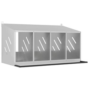 vidaXL Caixa de nidifica&ccedil;&atilde;o para galinhas com 4 compartimentos metal