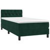 vidaXL Cama com molas/colch&atilde;o 80x200 cm veludo verde-escuro