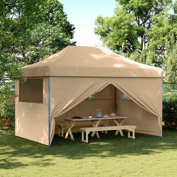vidaXL Tenda de Festa Bege 292 x 440 x 315 cm Tecido Oxford