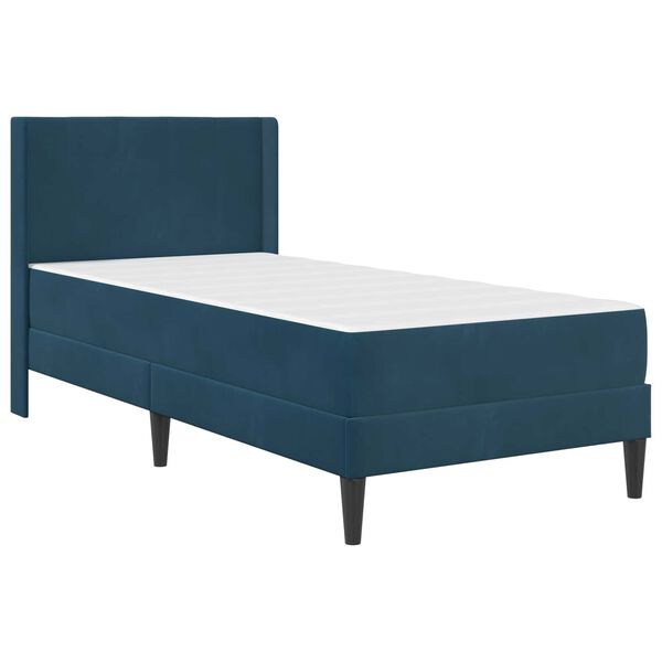 vidaXL Estrutura da Cama com colch&atilde;o Azul 80 x 200 cm Veludo