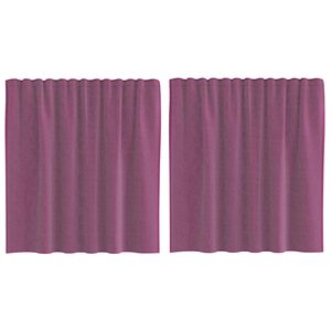 vidaXL Cortinas de voile com la&ccedil;os 2 pcs roxo 140x140 cm