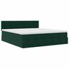 vidaXL Estrutura de cama otomana com colch&atilde;o 180x200 cm verde escuro