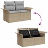 vidaXL Conjunto de Sof&aacute; de Jardim 9 pcs Bege Rattan Sint&eacute;tico
