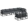 vidaXL Conjunto de Sof&aacute; de Jardim 8 unid. Preto Alum&iacute;nio