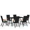 vidaXL 7 pcs conjunto de jantar para jardim preto