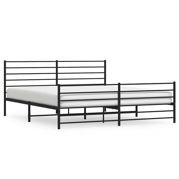 vidaXL Estrutura de cama sem colch&atilde;o com p&eacute;s 180x200 cm preto