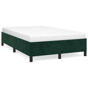 vidaXL Estrutura de cama sem colch&atilde;o 120x200 cm veludo verde-escuro