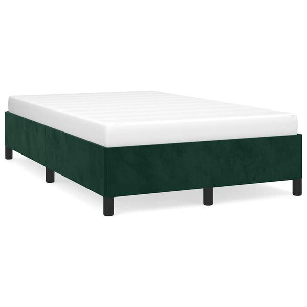 vidaXL Estrutura de cama sem colch&atilde;o 120x200 cm veludo verde-escuro