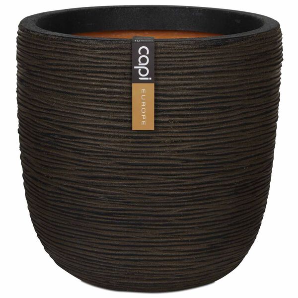 Capi Vaso oval Nature Rib 43x41 cm castanho PKOFB933