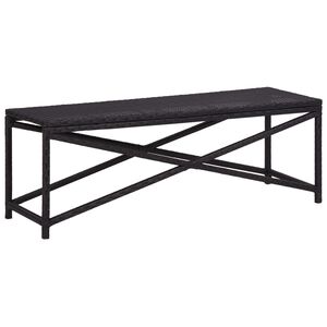 vidaXL Banco de jardim 120 cm vime PE preto