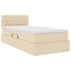 vidaXL Cama com arruma&ccedil;&atilde;o e colch&atilde;o com colch&atilde;o Creme 100 x 200 cm
