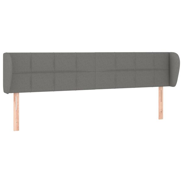 vidaXL Cabeceira de cama c/ abas tecido 163x23x78/88cm cinzento-escuro