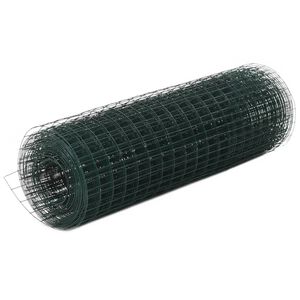 vidaXL Cerca arame galinheiro 25x0,5 m aço c/ revestimento PVC verde