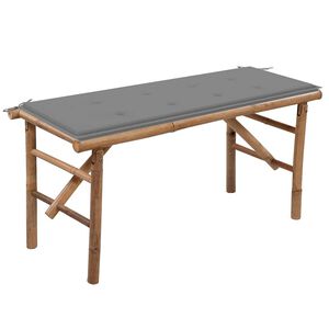 vidaXL Banco de jardim dobr&aacute;vel com almofad&atilde;o 118 cm bambu