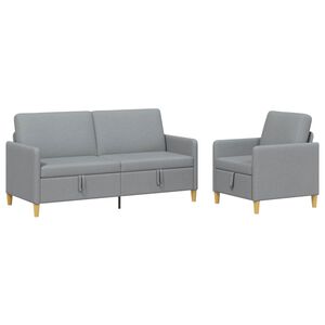 vidaXL Conjunto de Sof&aacute; com Armazenamento 2 pcs Cinzento-claro