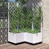 vidaXL Vaso/floreira de jardim c/ treli&ccedil;a 80x80x136 cm PP branco