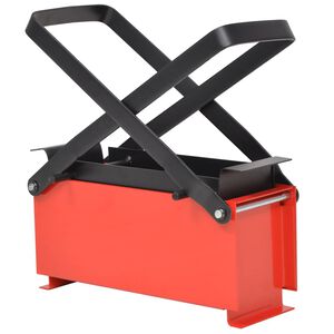 vidaXL Prensa de briquetes de papel em a&ccedil;o 34x14x14 cm preto/vermelho
