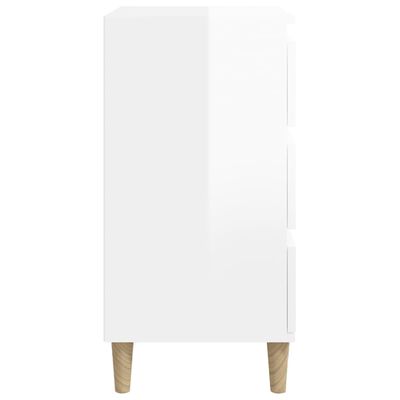 vidaXL Mesa de cabeceira 40x35x70cm derivados madeira branco brilhante