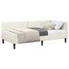vidaXL Estrutura de Cama de Canto com Colch&atilde;o 2 unid. Creme Veludo