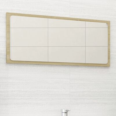 vidaXL Espelho de casa de banho 80x1,5x37 cm contraplacado carvalho