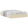 vidaXL Estrutura cama otomana sem colchão 140x190 cm tecido cor creme