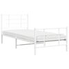 vidaXL Estrutura de cama com cabeceira e pés 90x190 cm metal branco