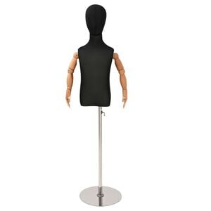 vidaXL Mannequin Ajust&aacute;vel de 120-150 cm com Base Unisexo PP Preto