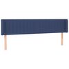 vidaXL Cabeceira de cama c/ luzes LED tecido 163x16x78/88 cm azul