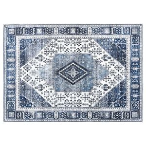 vidaXL Tapete ORIZ Azul Escuro 140 x 200 cm 100% Poli&eacute;ster