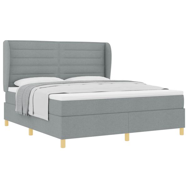 vidaXL Cama Box Springs com Colch&atilde;o Cinza Escuro 90x190 cm tecido