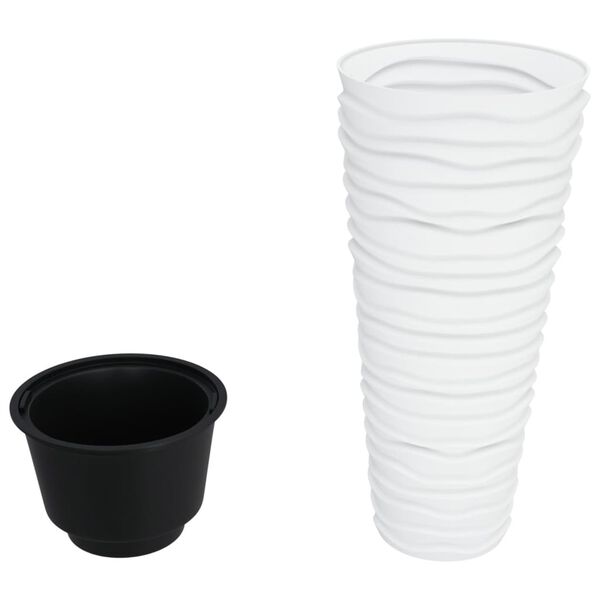 vidaXL Vaso c/ interior remov&iacute;vel 18/45 L + aspeto ranhurado branco