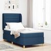 vidaXL Cama Box Springs com Colch&atilde;o Cinza Escuro 90x190 cm Azul tecido