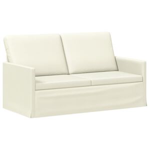 vidaXL Sof&aacute; de 2 lugares Creme 150 x 81 x 82 cm