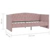 vidaXL Sof&aacute;-cama c/ sa&iacute;da USB 90x200 cm veludo rosa