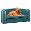 vidaXL Sof&aacute; p/ c&atilde;es dobr&aacute;vel 76x71x30 cm almofad&atilde;o de linho turquesa