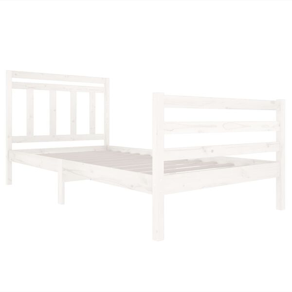 vidaXL Estrutura de cama 100x200 cm madeira maciça branco
