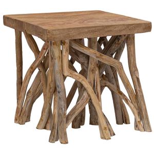 vidaXL Mesa de centro de troncos 40x40x40 cm mistura madeira reciclada