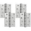 vidaXL Dobradi&ccedil;a 4 unid. 100 x 78 x 13 mm Prateado A&ccedil;o