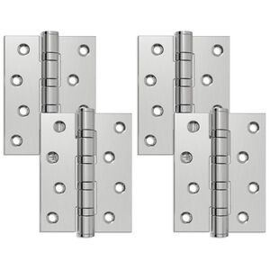 vidaXL Dobradi&ccedil;a 4 unid. 100 x 78 x 13 mm Prateado A&ccedil;o