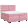 vidaXL Cama com molas/colch&atilde;o 200x200 cm veludo rosa