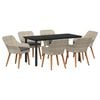 vidaXL Conjunto de Jantar para Jardim 7 unid. Cinzento-claro vime PE