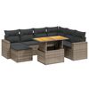 vidaXL 8 pcs conjunto sof&aacute;s de jardim c/ almofad&otilde;es vime PE cinzento