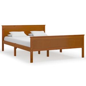 vidaXL Estrutura de cama 120x200 cm madeira pinho maci&ccedil;o castanho mel