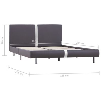 vidaXL Estrutura de cama 120x200 cm couro artificial cinzento