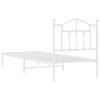 vidaXL Estrutura de cama com cabeceira 90x190 cm metal branco