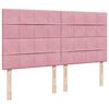 moldura de cama otomana vidaXL com colch&atilde;o rosa 200x200cm Veludo