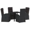 vidaXL Conjunto de Jantar para Jardim 5 unid. Preto vime PE