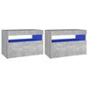 vidaXL Mesa de cabeceira & luzes LED 2 pcs 60x35x40 cm cinza cimento