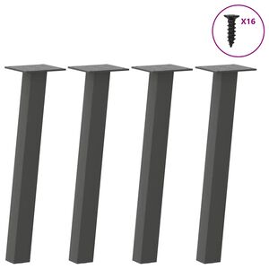 vidaXL P&eacute;s para mesa de centro 4 pe&ccedil;as antracite 30 cm a&ccedil;o