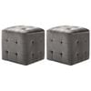 vidaXL Pufe 2 pcs 30x30x30 cm veludo cinzento
